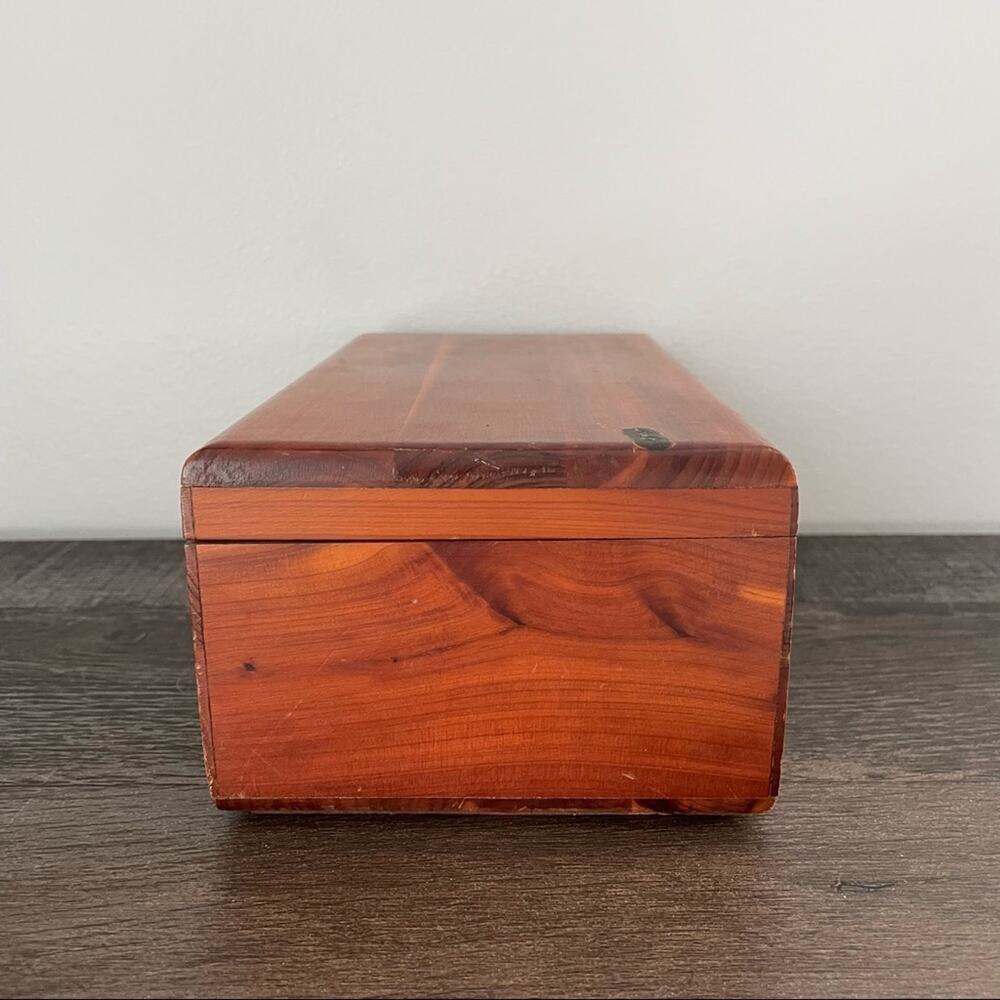 Lane | Vintage Cedar Salesman Sample Wood Chest Box Jewelry Storage Small Brown - Picture 7 of 10
